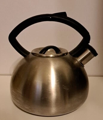 Hervidor de té Copco con tapa de estufa de acero inoxidable negro plateado grande Foto 1 de 4