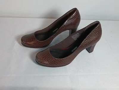 Adidas Rockport Mujer Talla 9.5 Caminabilidad Adiprene Marrón Estampado Serpiente Bombas Usadas Foto 1 de 4