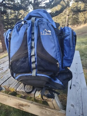 Mochila LL Bean Azul y Negra Paquete de Expedición Senderismo Aire Libre Viaje X Grande Foto 1 de 4