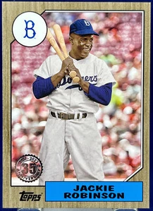 2022 Topps Series 1 JACKIE ROBINSON DODGERS 35TH ANNIVERSARY GOLD #'d /75 - Picture 1 of 3