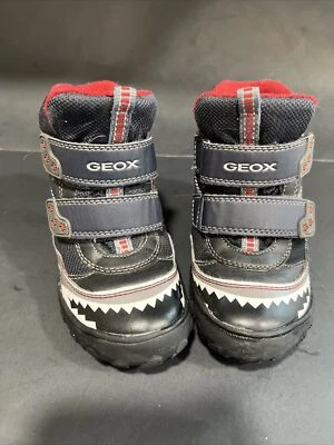 Geox Winter Snow Boots Size 10 Navy Blue/Red Dragon Graphics Light Up Reflective - Image 1 of 4