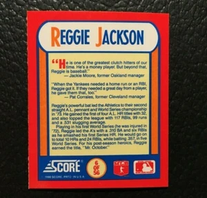 Reggie Jackson MAGIC MOTION 1990 Score Rookie & Traded MVP CARD - Picture 1 of 3