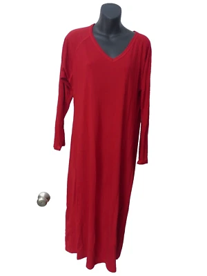 Vestido de Noche Natori Rojo Cereza Manga Larga Cuello en V M Foto 1 de 3