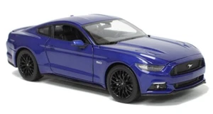 2015 Ford Mustang GT 5.0 1/24 Diecast Metal Model by Welly - BLUE - Picture 1 of 10