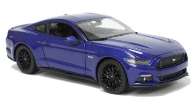 Ford Mustang GT 2015 5,0 1/24 modelo de metal fundido a presión de Welly - azul Foto 1 de 4