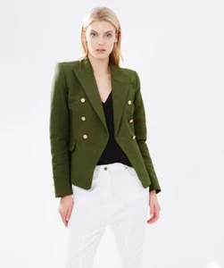 Camilla and Marc Size 12 Dimmer Blazer Olive Green Gold Buttons Blazer Jacket - Picture 1 of 9