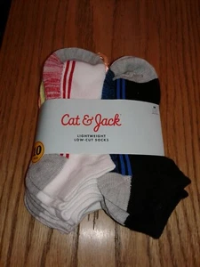 10 Pair Cat and Jack Kid's Medium 9 - 2.5 Multi Color Low Cut Socks - Picture 1 of 3