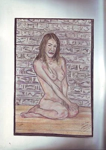 dessin - nu feminin - 16 x 23 cm - Picture 1 of 1