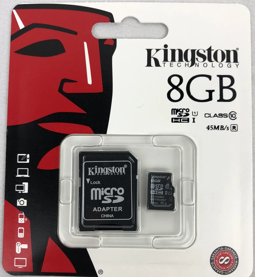 Kingston 8GB Micro SD Adapter HC1 Class 10-SDC10G2/8GB - Image 1 of 2