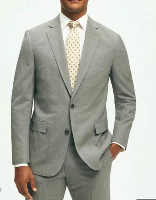 2024 BROOKS BROTHERS Madison Gray Tic Full Suit 50R Wool - Image 1 of 4