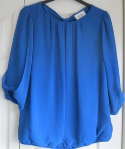 Royal Blue Blouse with 3/4 sleeves & feature back by Wallis petite, size S - Picture 1 of 3