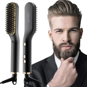 ANLAN Cepillo Alisador De Barba Con 5 Niveles De Temperatura, Plancha De Pelo Fl - Imagen 1 de 6