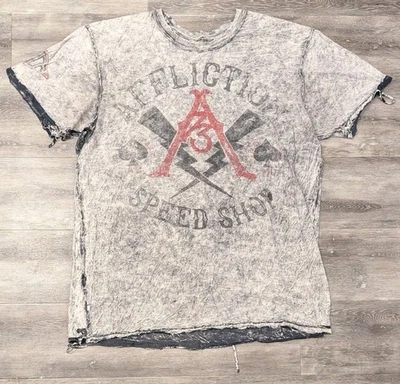 Camiseta Xtreme Couture Talla Affliction Speed Shop Gráfica AOP Reversible  Foto 1 de 4