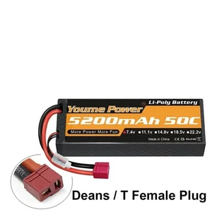 Youme 7,4V 2S 5200mAh Lipo Akku Batterie 50C T Female für RC Auto LKW Buggy - Bild 1 von 1