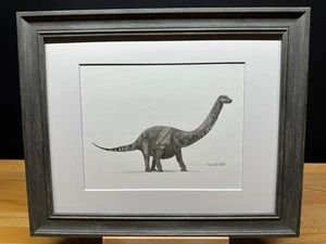 Dibujo de un dinosaurio Brontosaurus grafito arte a lápiz boceto impresión de imagen - Imagen 1 de 17