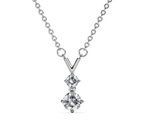 Cate & Chloe Andy Halskette mit Anhänger und Swarovski Kristallen 18k Weißgold vergoldet - Bild 1 von 10