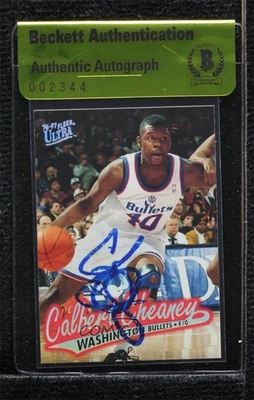 BAS 1996-97 Fleer Ultra Calbert Cheaney #120 Authentic Auto - Image 1 of 2