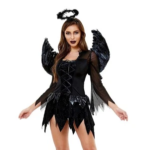 Fallen Angel Plus Size Costume Black 3XL 16/18 See Measurements - Picture 1 of 3