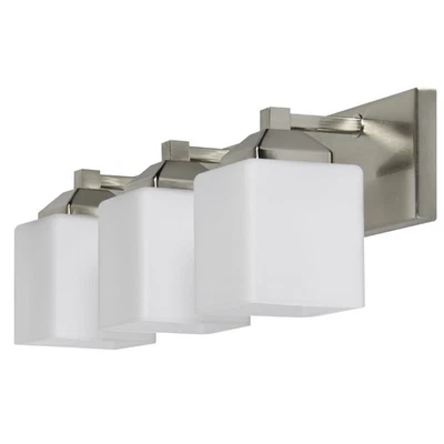 Sunset Lighting F6403-80 Sunset 3-Light LED Vanity, Bright Satin Nickel - Image 1 of 3