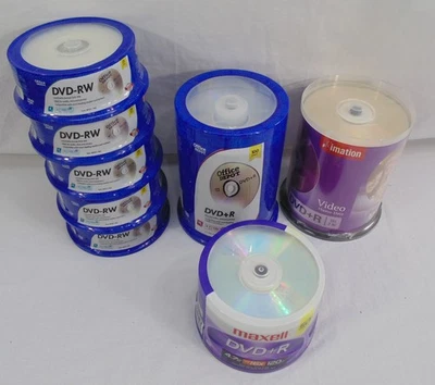 New Sealed DVD-RW DVD+R Maxell Office Depot 375 Disc DVD's Spindle Packs - Image 1 of 4