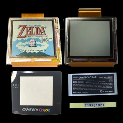 Nintendo Gameboy Color OEM LCD Bildschirm Etiketten und Glas Linse Ersatz - Bild 1 von 4