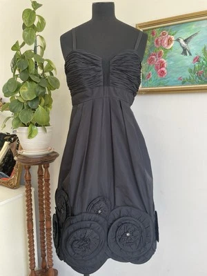 Vestido De Colección Y2K Bcbg Floral Con Cuentas Talla 8 Caprichoso Hada Gótico Boho Hoco Formal Foto 1 de 4