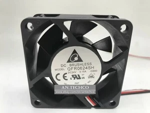 1 PC DELTA Ventilateur QFR0624SH DC 24V 0.15A 6025 6cm 3 fils onduleur ventilateur refroidissement - Photo 1/3