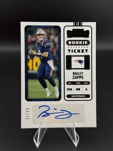 2022 Panini Contenders - Rookie Ticket Bailey Zappe Auto #104 Green /23 (AU, RC) - Bild 1 von 2