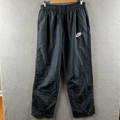 复古耐克运动裤男式 XL 蓝色内衬风衣 90 年代 Y2K 宽松 Swoosh — 第 1/4 张图片