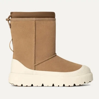 Botas shearling masculinas clássicas curtas climáticas híbridas camurça castanha tamanho 13 RARAS - Imagem 1 de 4