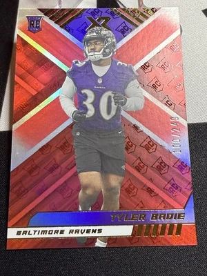 2022 Panini NFL XR Tyler Badie Red 100/ 249 Baltimore Ravens Football - Image 1 of 4