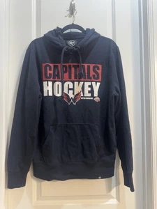 "Sudadera con capucha pulóver de hockey de Washington Capitals azul marino grande axila a axila 24""" - Imagen 1 de 7