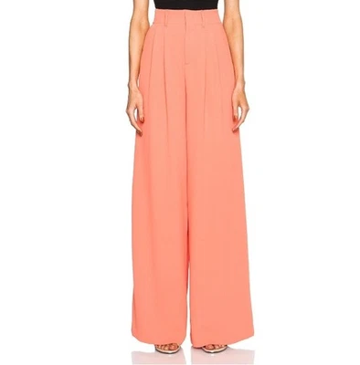 Pantalones plisados Alice + Olivia para mujer coral pierna ancha recta talla 4 Foto 1 de 4