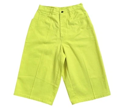 Pantalones cortos largos vintage Bad Boyz amarillos de mezclilla (talla 29) nuevos sin etiquetas Foto 1 de 3