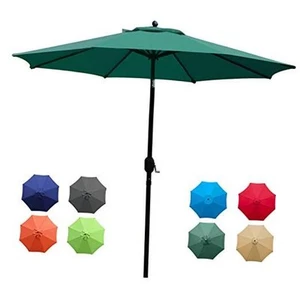 9Ft Patio Umbrella Outdoor Table Umbrella with 8 Sturdy Ribs (Dark Green) - Picture 1 of 7