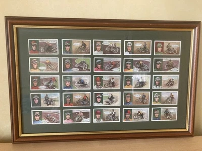 Ogden's Famous Dirt Track Riders Cigarette Cards Set of 25 Issued in 1929 Framed - Image 1 of 4