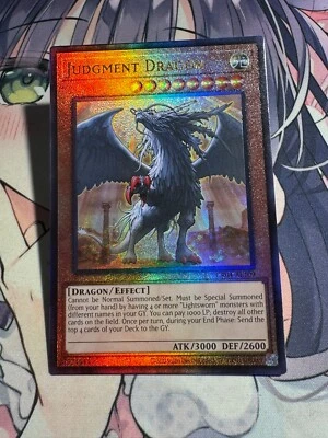 Yugioh Asian English CR04-AE109 Judgment Dragon Ultimate rare Near Mint - Image 1 of 4