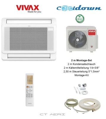 VIVAX Flur-Truhe 12000 BTU + 2 m Montageset 3,81 KW Split Klimaanlage A +++ - Bild 1 von 4