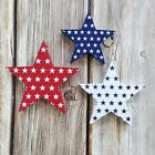 3 Pieces Patriotic 4TH of July Wood Stars for Memorial Day Parties