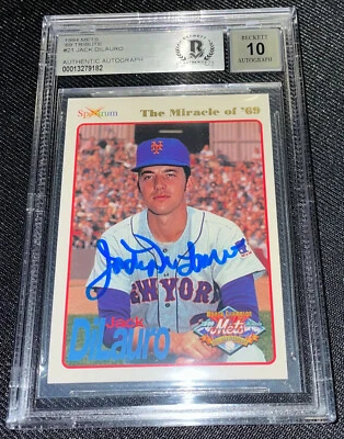 JACK DILAURO SIGNED 1969 NEW YORK METS 1994 SPECTRUM #21 BECKETT AUTO GRADE 10  - Image 1 of 2