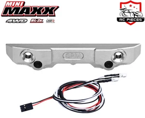 TRAXXAS MINI MAXX 1/10 CNC 7075 ALLOY REAR BUMPER + LED LIGHTS UPGRADE TRX10735 - Picture 1 of 2