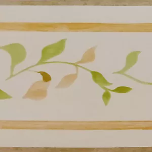 4-in 33-ft Peel and Stick Floral Green Yellow Leaves on Vine Wallpaper Border - Picture 1 of 4