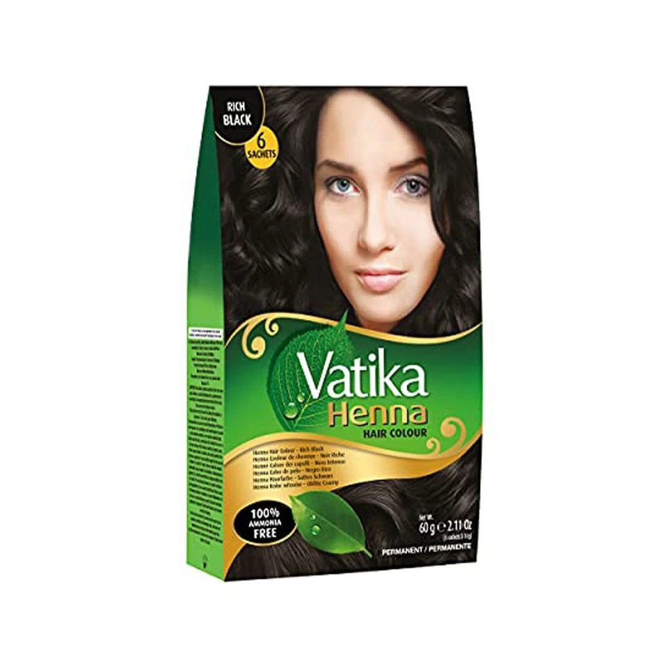Dabur Vatika Henna Black (6 Sachets* 10gm) Shipping From USA 🇺🇸 - Image 1 of 1
