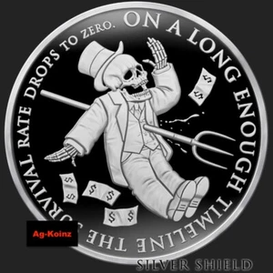 1oz 2023 Zero Hedge Proof Rise and Fall of the Banksters COA + Box Silver Shield - Picture 1 of 24