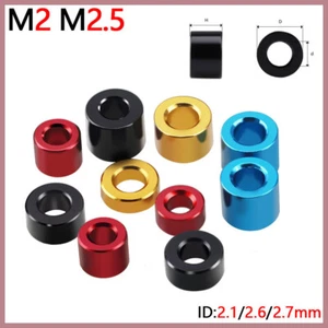 M2 M2.5 Aluminum Alloy Spacers Standoff Round Washers Sleeve Multicolor OD 4/5mm - Picture 1 of 10