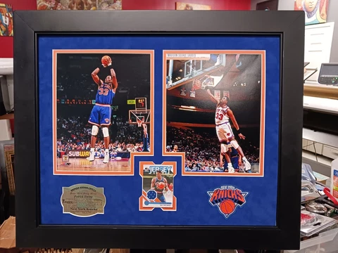 New York Knicks Patrick Ewing photo game used Jersey panini MVP patch Cover