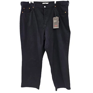 Jeans Levi's Premium Ribcage alla caviglia dritti neri da donna taglia 22W NUOVI bottoni mosca - Foto 1 di 16