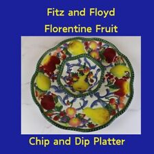 Fitz and Floyd Florentine Fruit * Chip and Dip  * Majolica Style * Free Shipping