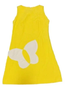 Vestido Mariposa Amarillo Años 60 Vintage Talla 29 - Imagen 1 de 8