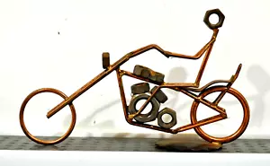 Vintage Kupfer Motorrad Grabenkunst Männerhöhle Büro Dekor von Rock Creek - Bild 1 von 5